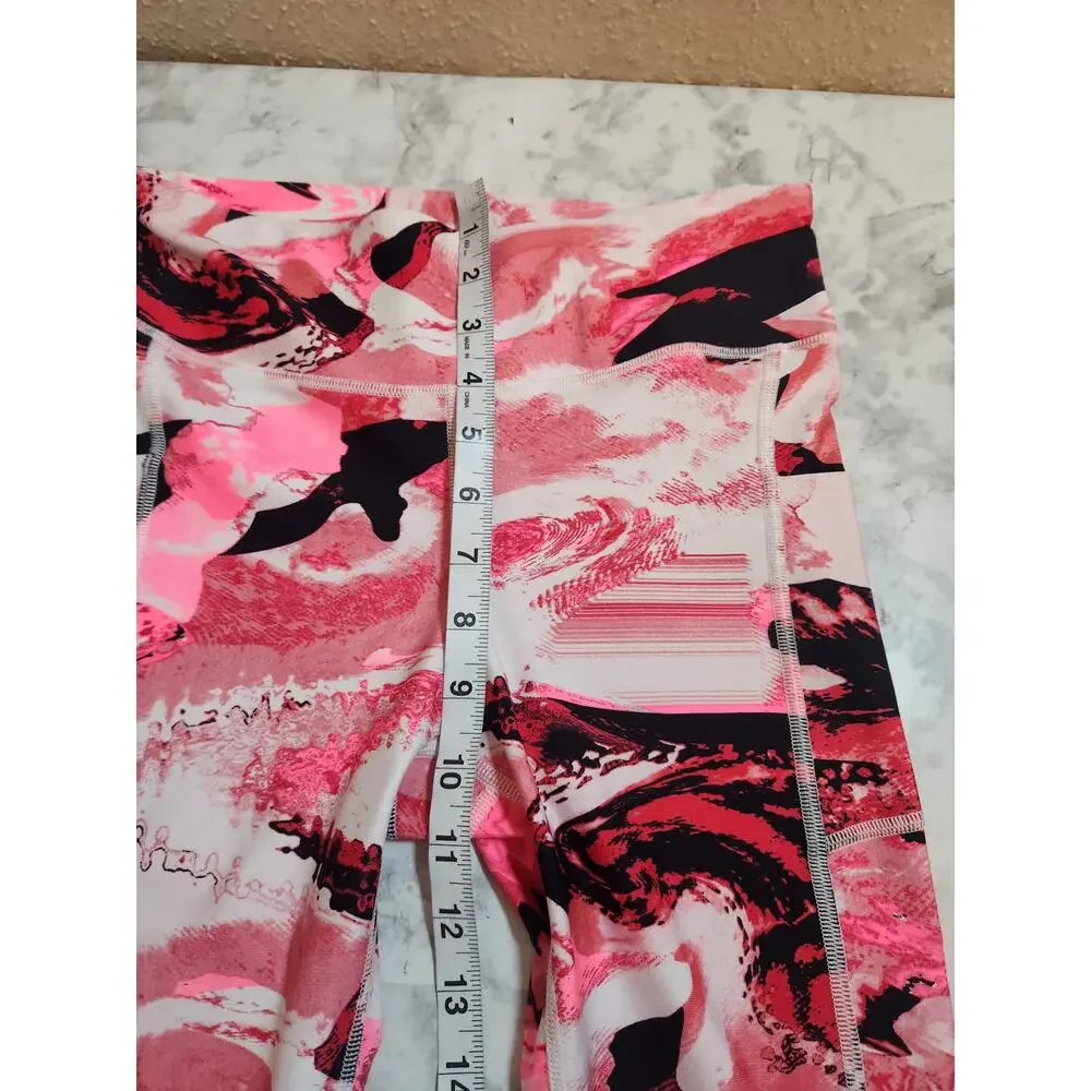 Under Armour Heatgear Women's Pink Printed Compression Crop Leggings‎ Size Small